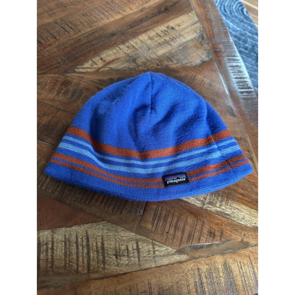 PATAGONIA Hat Beanie Youth Blue Merino Wool Blend